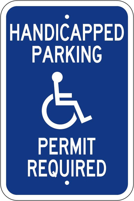 Handicapped Parking Permit Required Sign- R7-8c