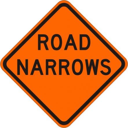 Road Narrows Sign- W5-1-O