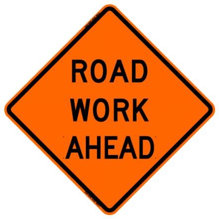 Road Work Ahead Roll-Up Construction Signs- W20-1-RU
