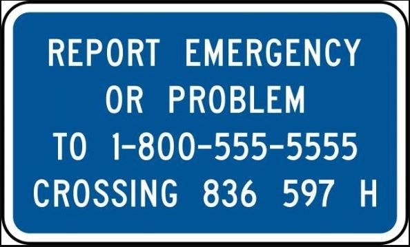 Emergency Notification Sign- I-13 — Infrastructure Signs