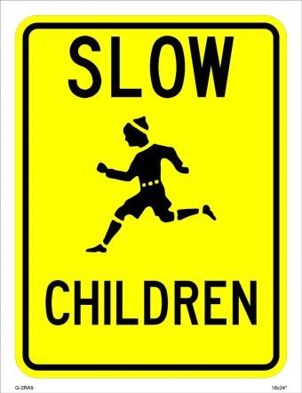 Slow Children Sign - W9-11