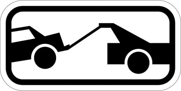 Tow Away Zone Symbol Sign- R7-201a