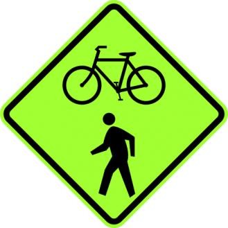 Bicycle And Pedestrian Crossing Sign- W11-15