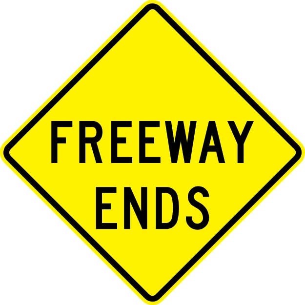 Freeway Ends Sign- W19-3