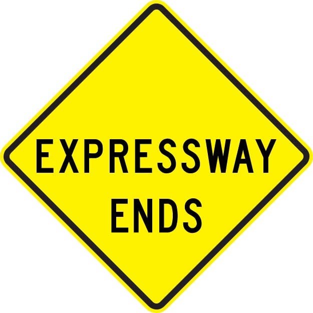 Expressway Ends Sign- W19-4