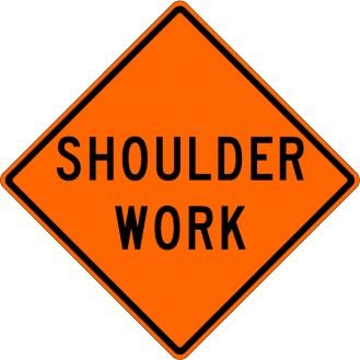 Shoulder Work Sign- W21-5-O