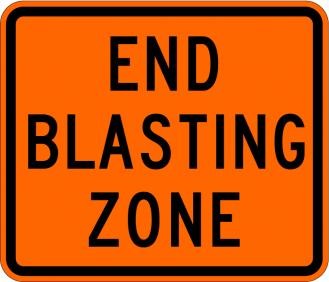 End Blasting Zone Sign- W22-3-O