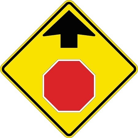 Stop Ahead (Symbol) Sign- W3-1