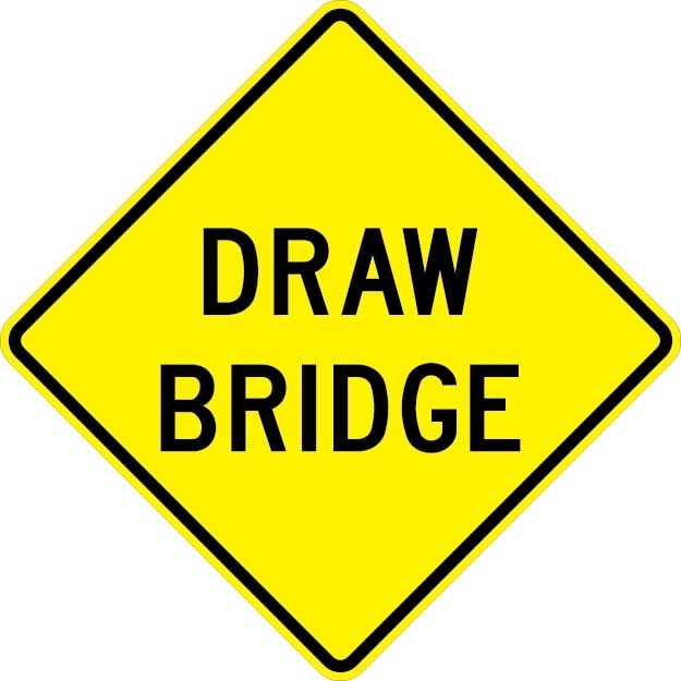 Draw Bridge Sign- W3-6