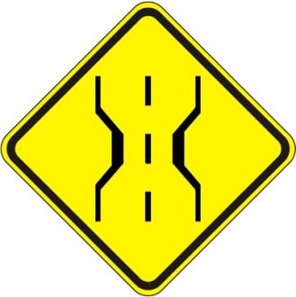 Road Narrows Symbol Sign- W5-2a