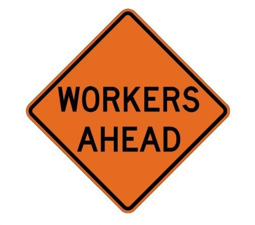Workers Ahead Roll-Up Construction Signs- W21-1-RU